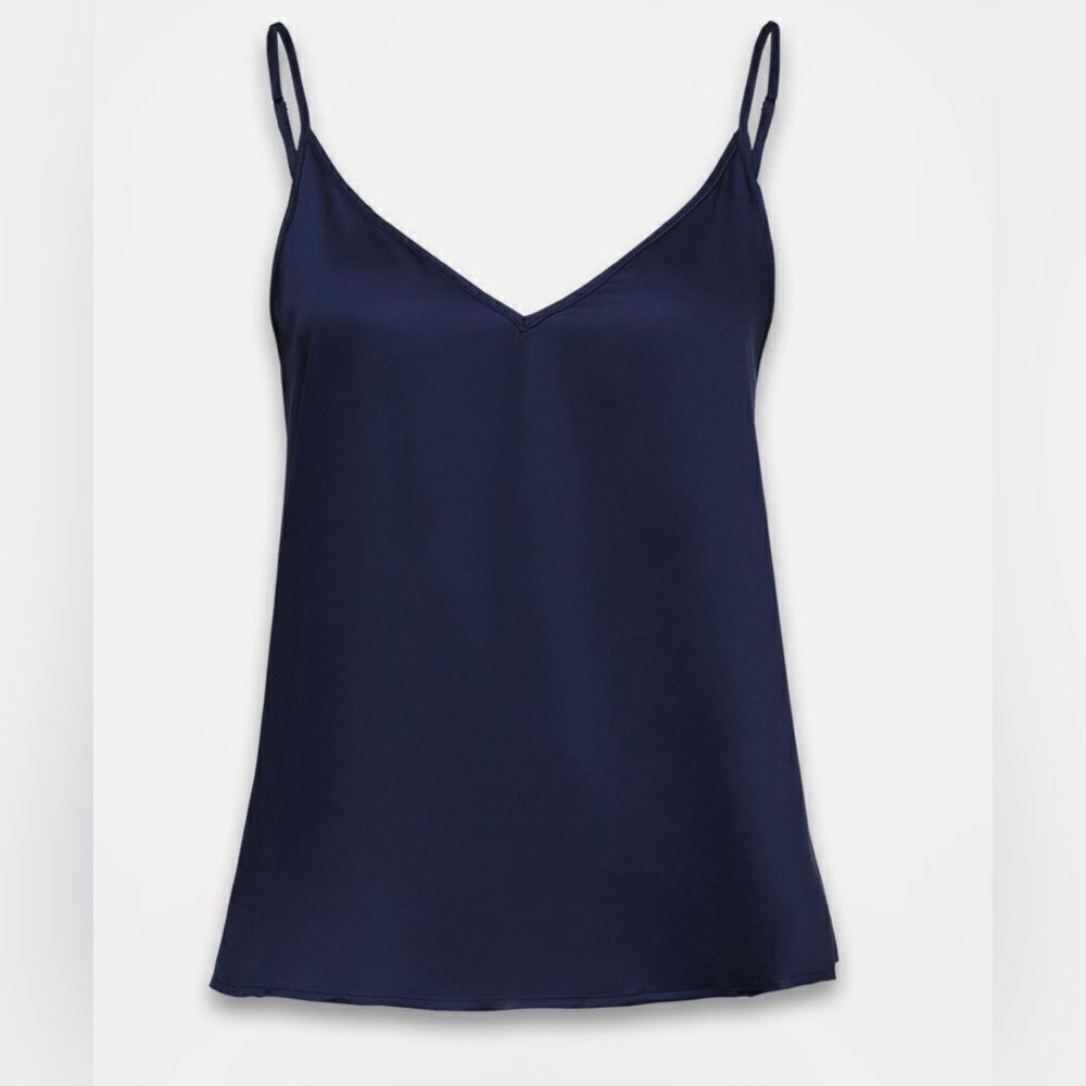 NWT Ettitude Women’s Olive Navy Blue Sateen Cami Adjustable Strap Bamboo - M - Picture 6 of 11